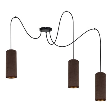Loftlampe på kabel AVALO 3xE27/60W/230V edderkop brun/kobber
