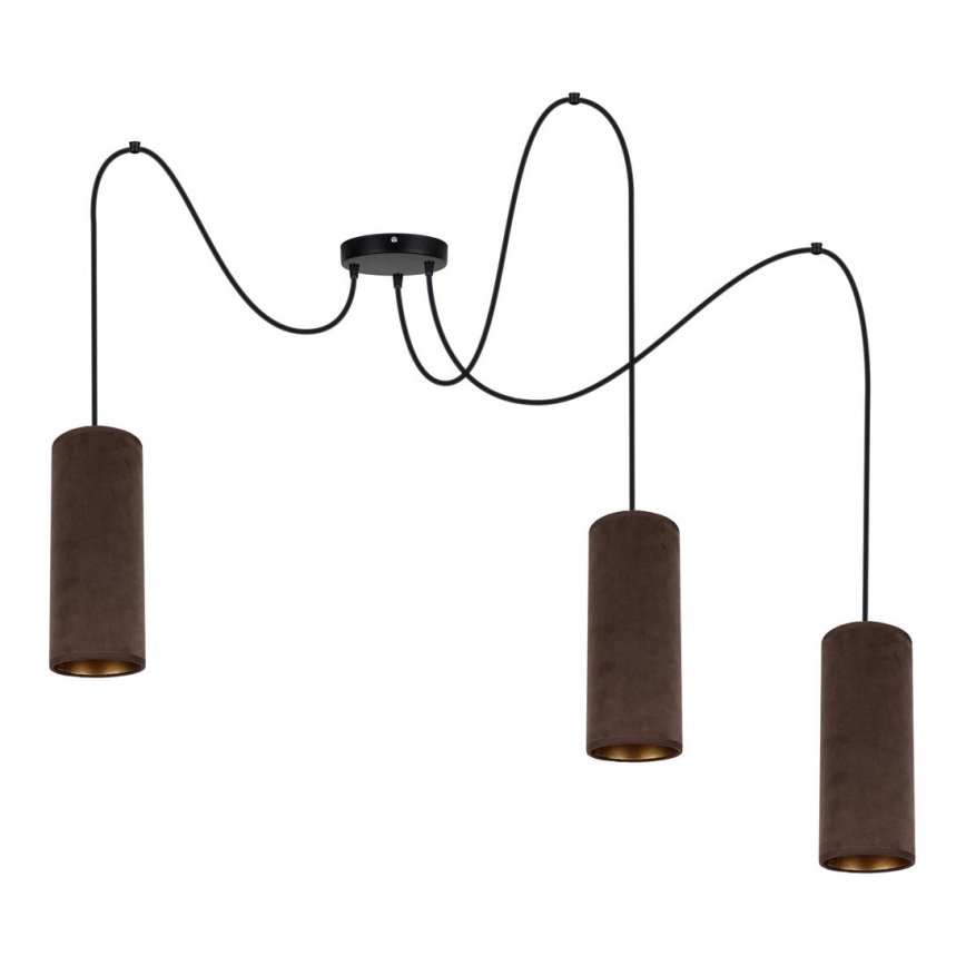 Loftlampe på kabel AVALO 3xE27/60W/230V edderkop brun/kobber