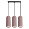 Loftlampe på kabel AVALO 3xE27/60W/230V lyserød/kobber