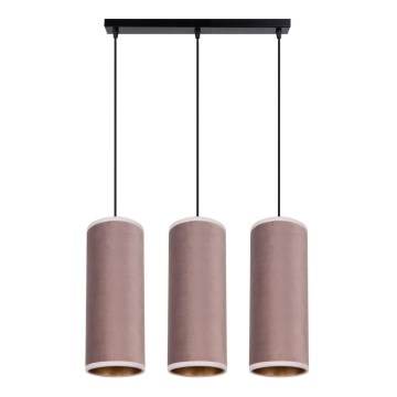 Loftlampe på kabel AVALO 3xE27/60W/230V lyserød/kobber
