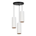 Loftlampe på kabel AVALO 3xE27/60W/230V Ø 35 cm hvid/kobber
