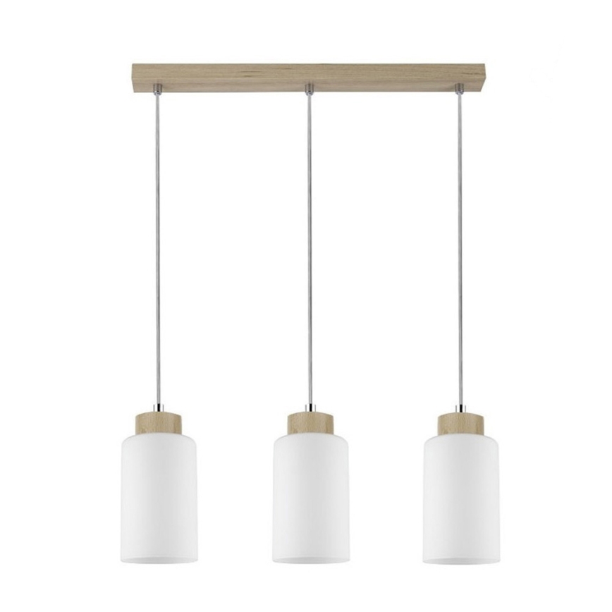 Loftlampe på kabel BOSCO 3xE27/60W/230V bøg