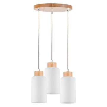 Loftlampe på kabel BOSCO 3xE27/60W/230V bøg