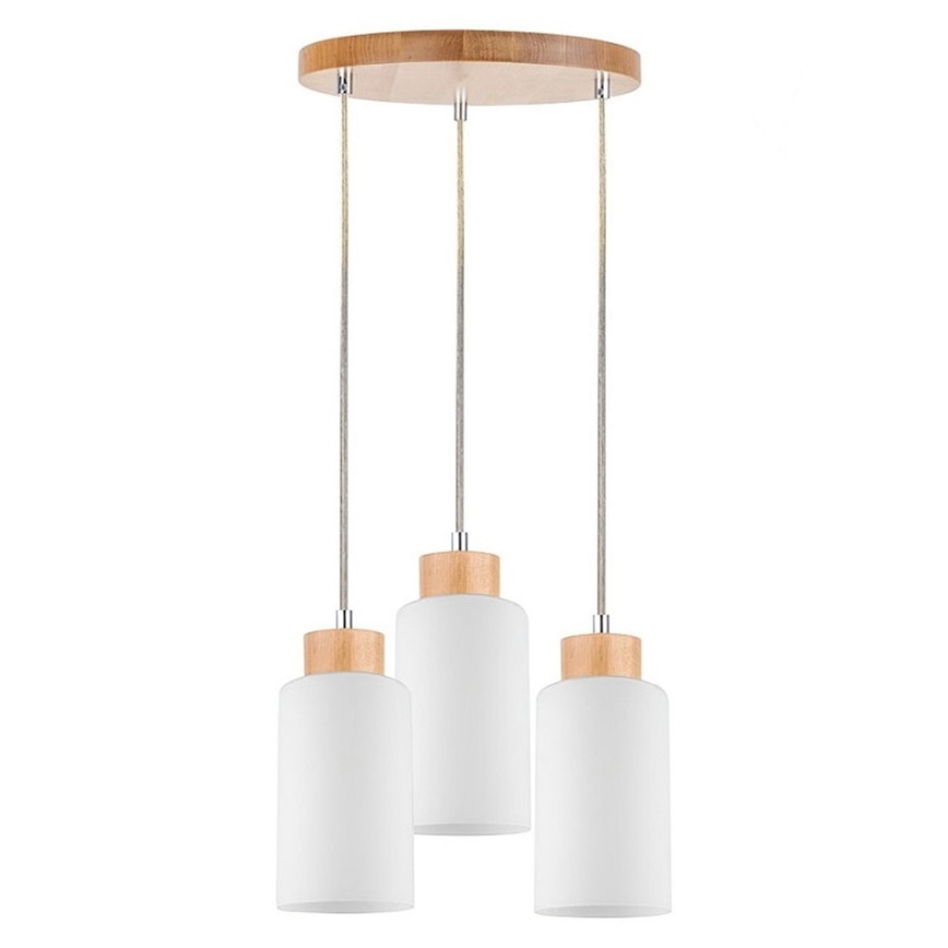 Loftlampe på kabel BOSCO 3xE27/60W/230V bøg