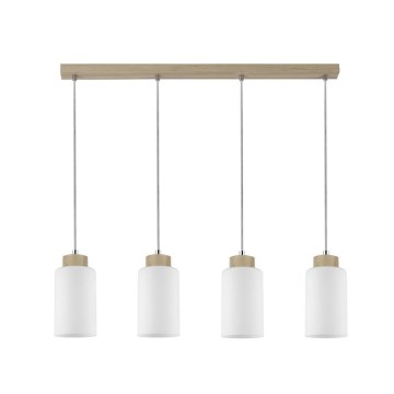 Loftlampe på kabel BOSCO 4xE27/60W/230V i birketræ