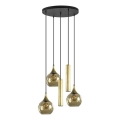 Loftlampe på kabel CALYPSO 2xGU10/60W/230V + 3xE27/60W sort/guld