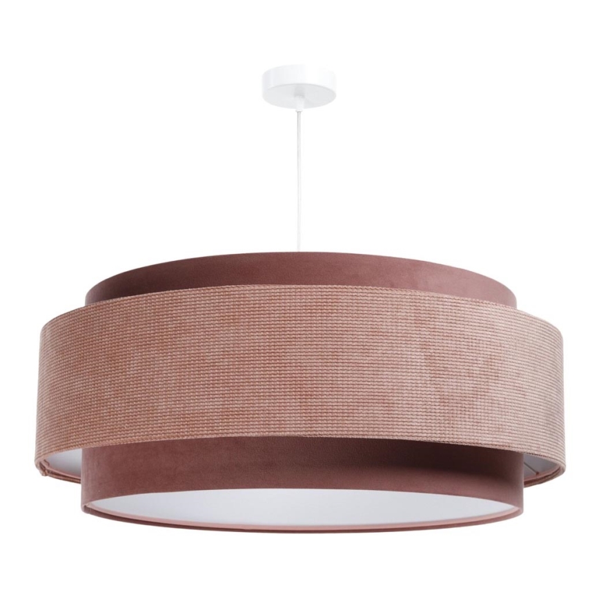 Loftlampe på kabel DOBLO 1xE27/60W/230V Ø 60 cm lyserød/hvid