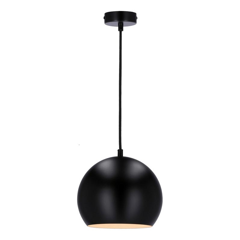 Loftlampe på kabel FLEN 1xE27/40W/230V Ø 20 cm sort