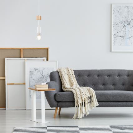 Loftlampe på ledning ORAZIO 1xE27/60W/230V bøg