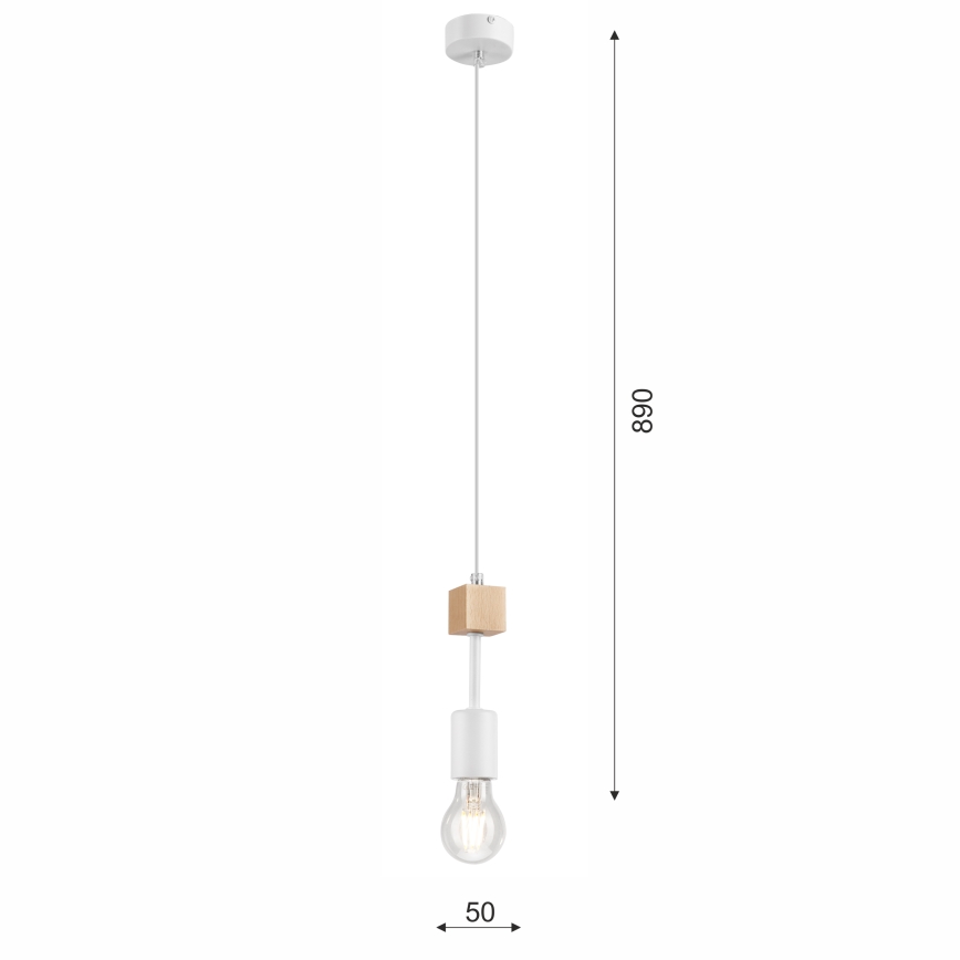 Loftlampe på ledning ORAZIO 1xE27/60W/230V bøg