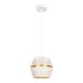 Loftlampe på kabel PARIS 1xE27/60W/230V hvid/guld