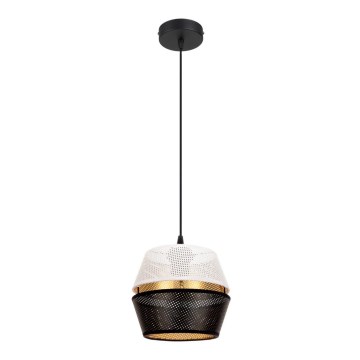 Loftlampe på kabel PARIS 1xE27/60W/230V hvid/sort/guld