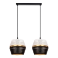 Loftlampe på kabel PARIS 2xE27/60W/230V hvid/sort/guld
