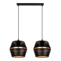 Loftlampe på kabel PARIS 2xE27/60W/230V sort/guld