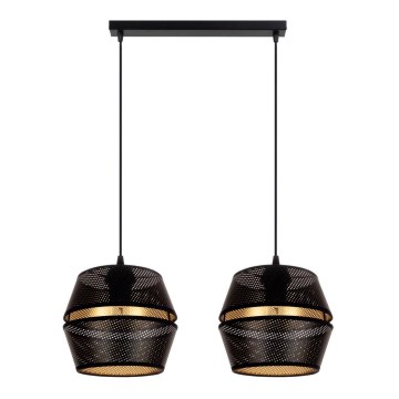 Loftlampe på kabel PARIS 2xE27/60W/230V sort/guld