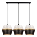 Loftlampe på kabel PARIS 3xE27/60W/230V hvid/sort/guld