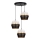 Loftlampe på kabel PARIS 3xE27/60W/230V Ø 45 cm hvid/sort/guld