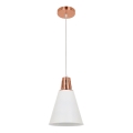 Loftlampe på kabel SHADE 1xE27/15W/230V kobber/hvid
