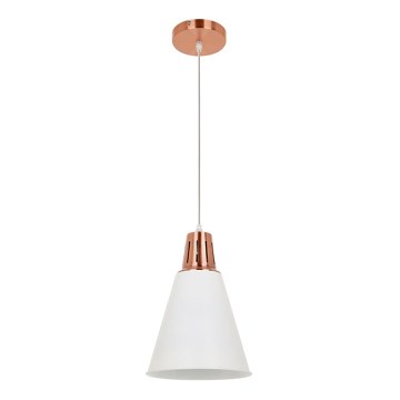 Loftlampe på kabel SHADE 1xE27/15W/230V kobber/hvid