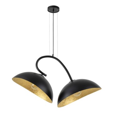 Loftlampe på kabel SPACE 2xE27/60W/230V sort/guld