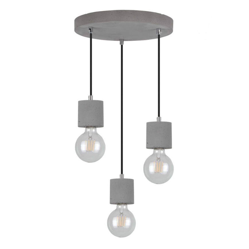 Loftlampe på kabel STRONG 3xE27/60W/230V beton