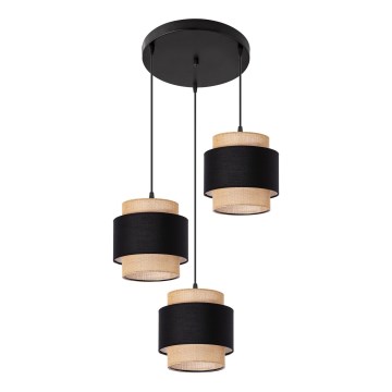 Loftlampe på ledning 3xE27/60W/230V beige