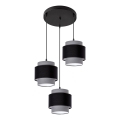 Loftlampe på ledning 3xE27/60W/230V grå