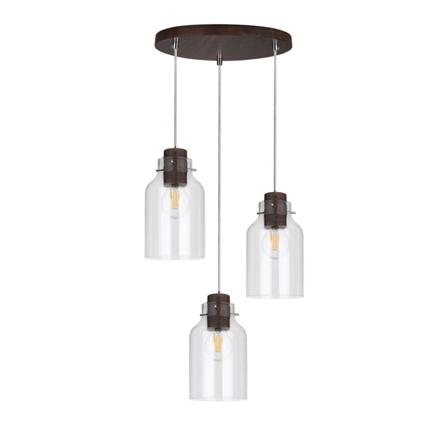 Loftlampe på ledning ALESSANDRO 3xE27/60W/230V bøg