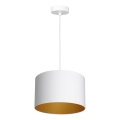 Loftlampe på ledning ARDEN 1xE27/60W/230V Ø 25 cm hvid/guld
