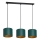 Loftlampe på ledning ARDEN 3xE27/60W/230V grøn/guld