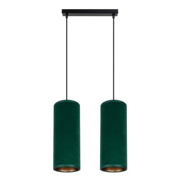 Loftlampe på ledning AVALO 2xE27/60W/230V grøn/kobber