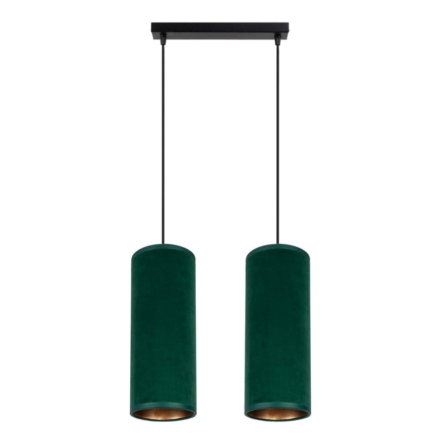 Loftlampe på ledning AVALO 2xE27/60W/230V grøn/kobber