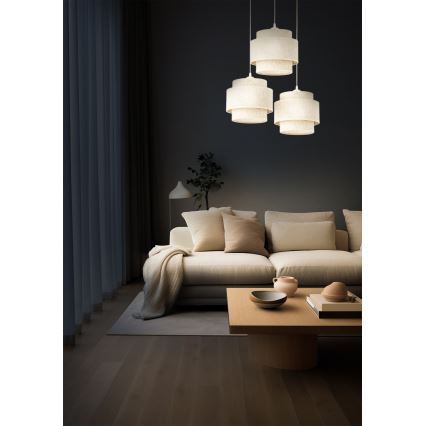 Loftlampe på ledning BOHO 3xE27/60W/230V hvid
