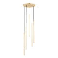 Loftlampe på ledning COLLET 5xG9/40W/230V Ø 30 cm i guld