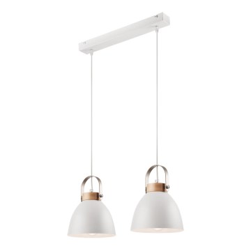 Loftlampe på ledning DANIELLE 2xE27/60W/230V bøg