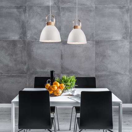 Loftlampe på ledning DANIELLE 2xE27/60W/230V bøg