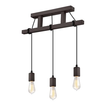 Loftlampe på ledning LEON 3xE27/60W/230V bøg