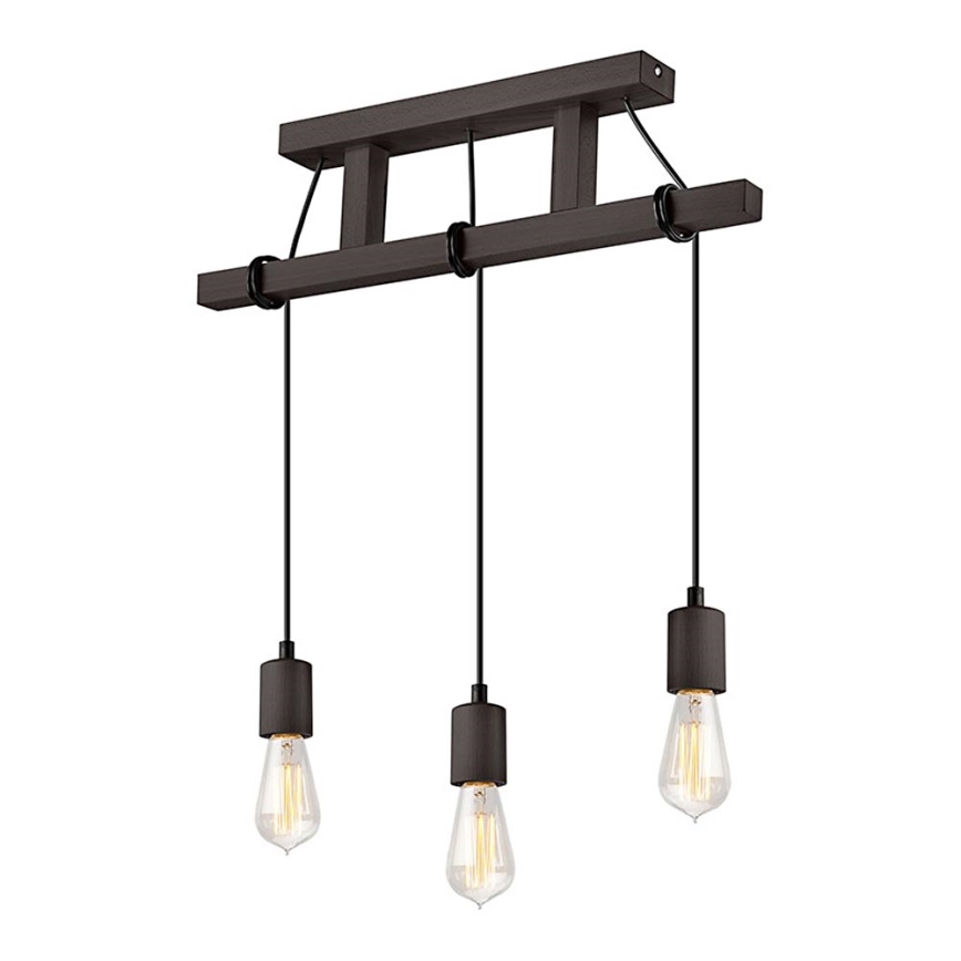 Loftlampe på ledning LEON 3xE27/60W/230V bøg