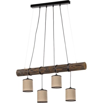 Loftlampe på ledning NEGRO 4xE27/25W/230V fyrretræ