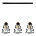 Loftlampe på ledning ORAZIO 3xE27/60W/230V fyrretræ
