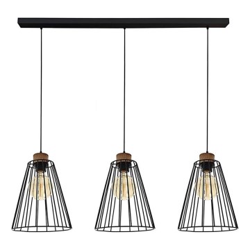 Loftlampe på ledning ORAZIO 3xE27/60W/230V fyrretræ