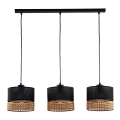 Loftlampe på ledning PAGLIA 3xE27/60W/230V 60 cm rattan