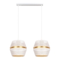 Loftlampe på ledning PARIS 2xE27/60W/230V hvid/guld