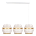 Loftlampe på ledning PARIS 3xE27/60W/230V hvid/guld