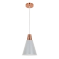 Loftlampe på ledning SHADE 1xE27/15W/230V kobber/grå