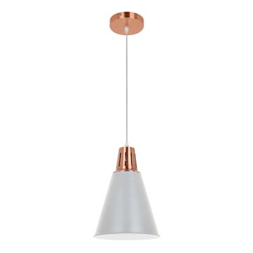 Loftlampe på ledning SHADE 1xE27/15W/230V kobber/grå