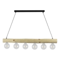 Loftlampe på ledning TRABO 6xE27/60W/230V fyrretræ