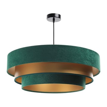 Loftlampe på ledning TRINITI 1xE27/60W/230V grøn/guld