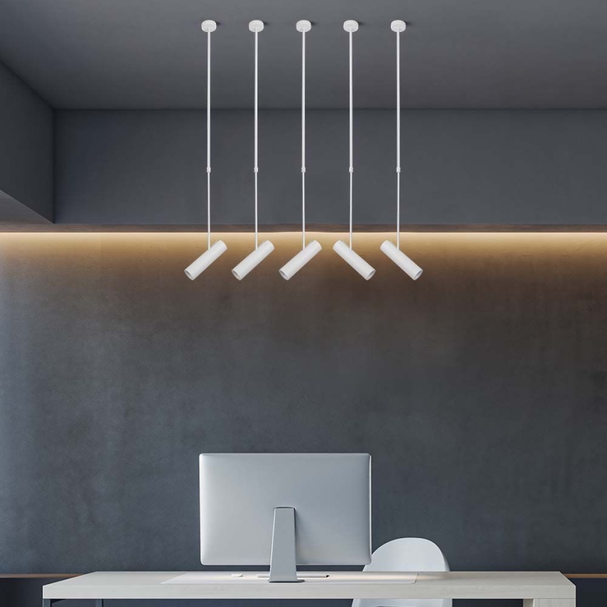 Loftlampe på stang 1xGU10/35W/230V hvid