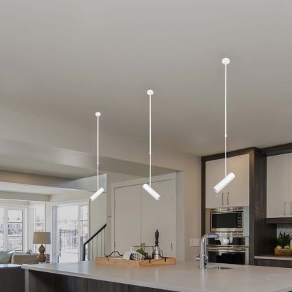 Loftlampe på stang 1xGU10/35W/230V hvid